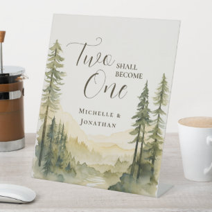 Two Shall Become One Bible Verse Christian Wedding Pedestal Sign