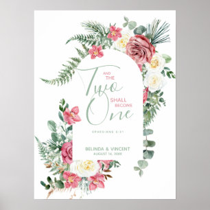 Two Shall Become One Bible Verse Wedding Poster