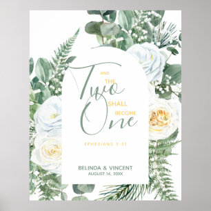 Two Shall Become One Bible Verse Wedding Poster