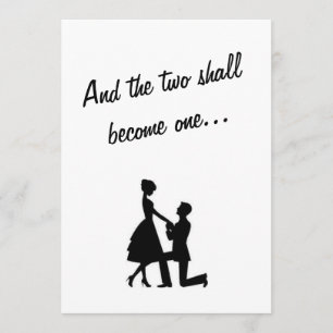 Two shall become one Black and White Invitation