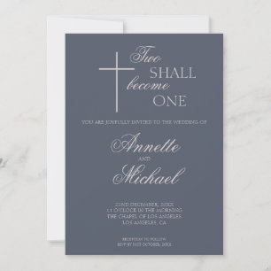 Two Shall Become One Christian Wedding Invitation
