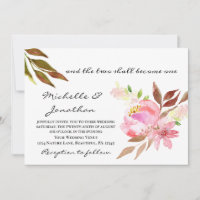 Two Shall Become One Pink Floral Christian Wedding