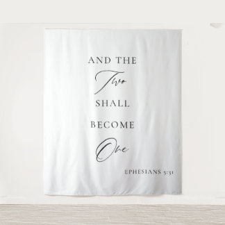“Two Shall Become One” Wedding Backdrop Ceremony Tapestry