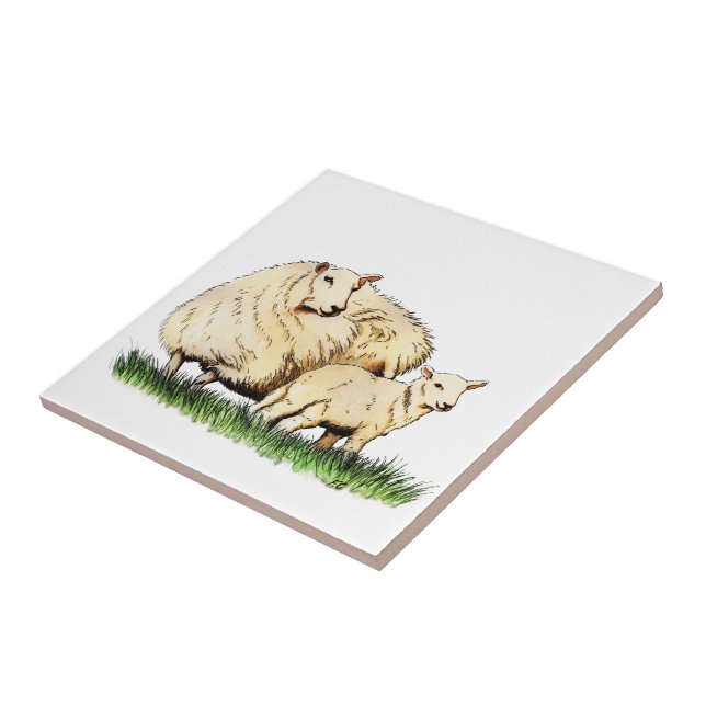 two sheep animal tile (Side)