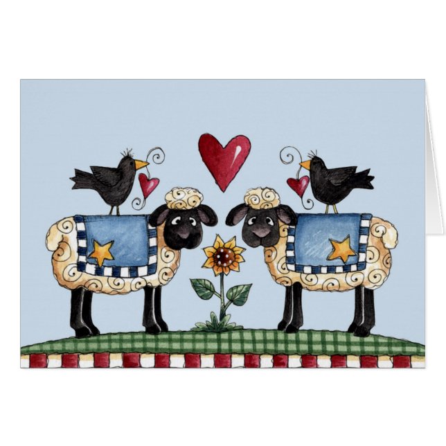 Two Sheep - Blank Card (Front Horizontal)