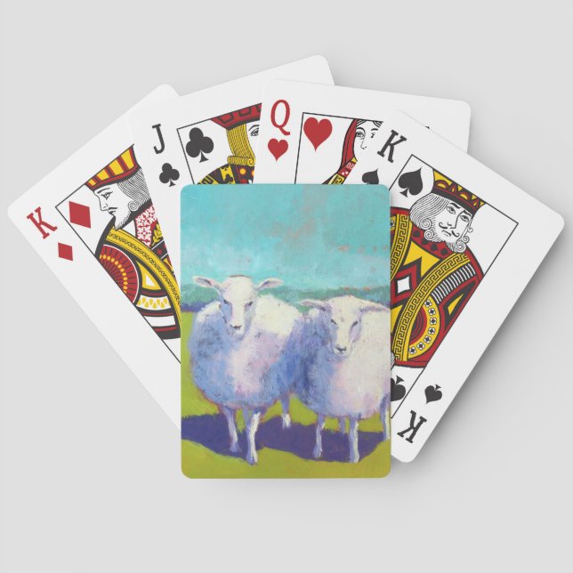 Two Sheep In Field Playing Cards (Back)