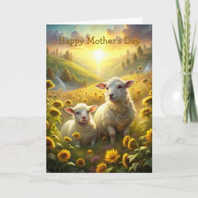 Two Sheep Mother's Day Holiday Card (Front)