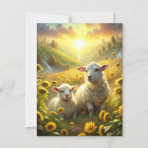 Two Sheep Postcard