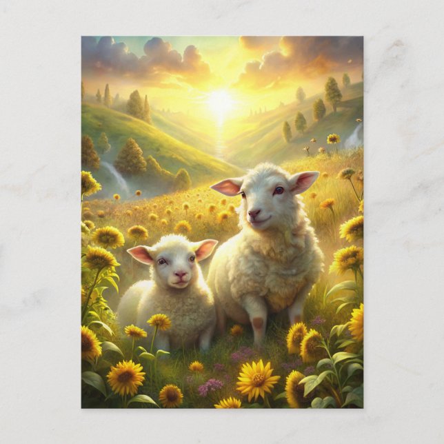 Two Sheep Postcard (Front)