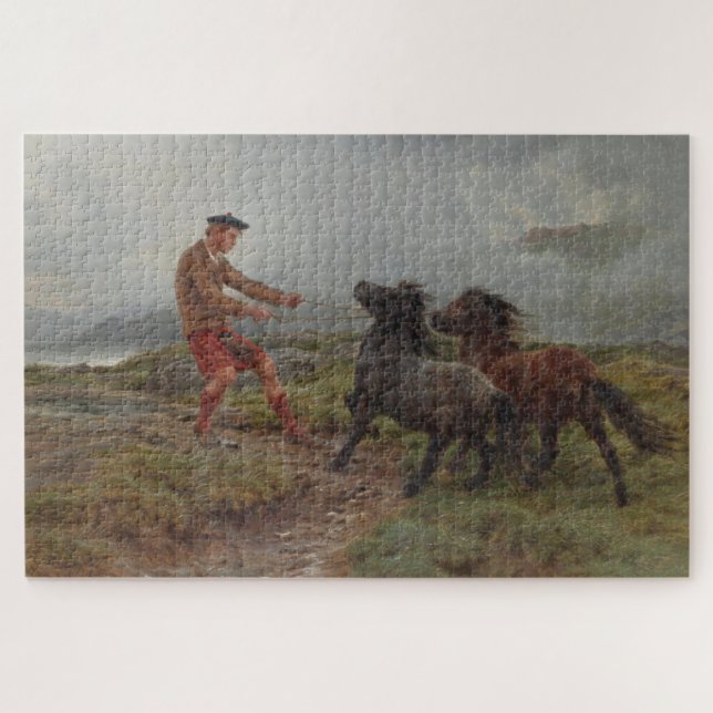 Two Shetland Ponies in the Highlands of Scotland Jigsaw Puzzle (Horizontal)
