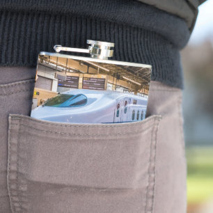 Two Shinkansen at the Tokyo Station Hip Flask