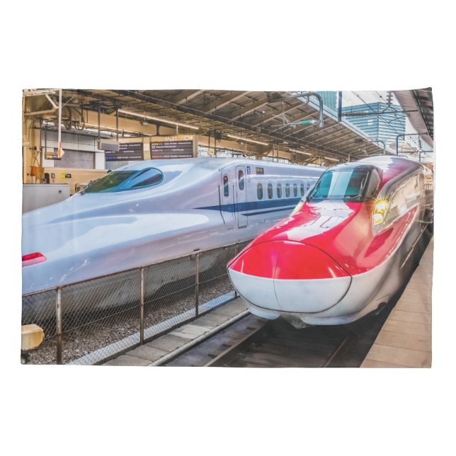 Two Shinkansen at the Tokyo Station Pillowcase (Back)