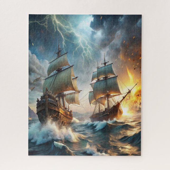 Two Ships at Sea Jigsaw Puzzle (Vertical)