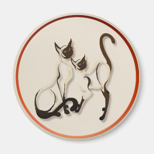 Two Siamese Cats Magnets