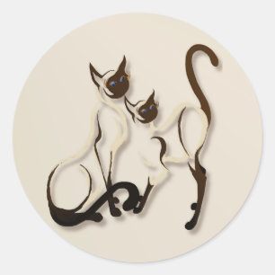 Two Siamese Cats Stickers