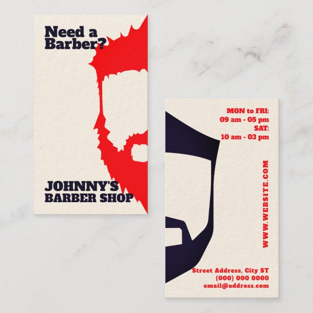 Two side before and after barber  business card (Front/Back)
