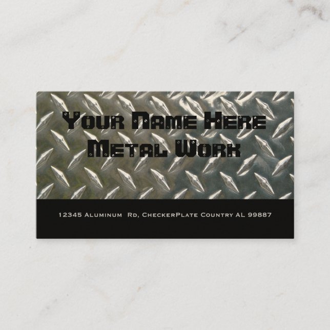 Two Sided Aluminium Metal for Mechanic or ? Business Card (Front)