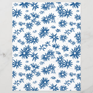 Two Sided Blue Floral Cardstock