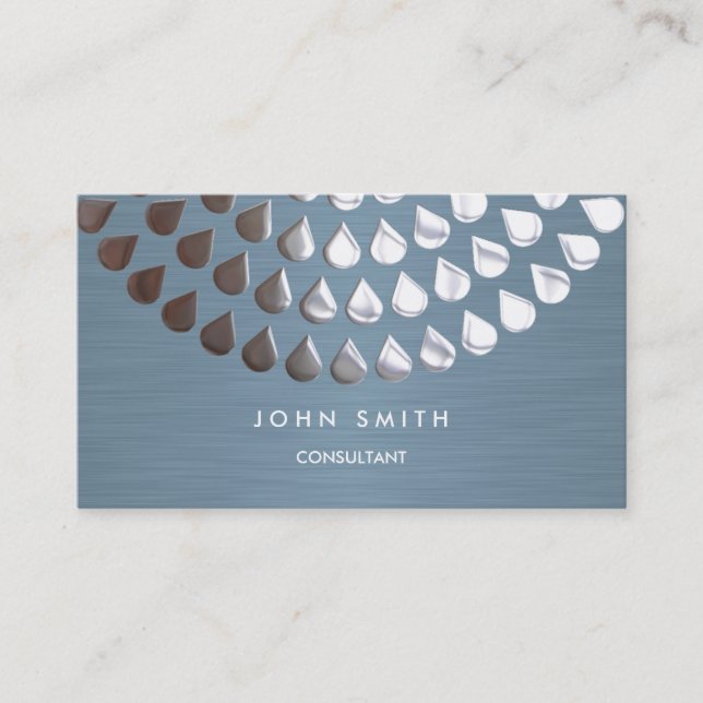 Two-Sided Business Card Silver and Blue Mandala (Front)