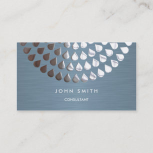 Two-Sided Business Card Silver and Blue Mandala