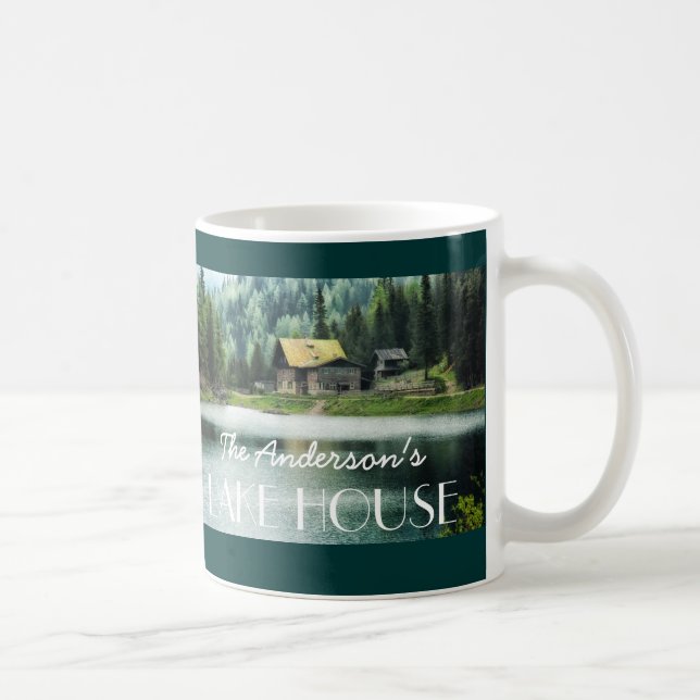 Two Sided Custom Family Name Photo Lake House Mug (Right)