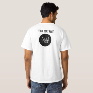 TWO SIDED | Custom LOGO & TEXT Company Staff T-Shirt