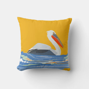 Two-Sided Dalmatian pelican Cushion