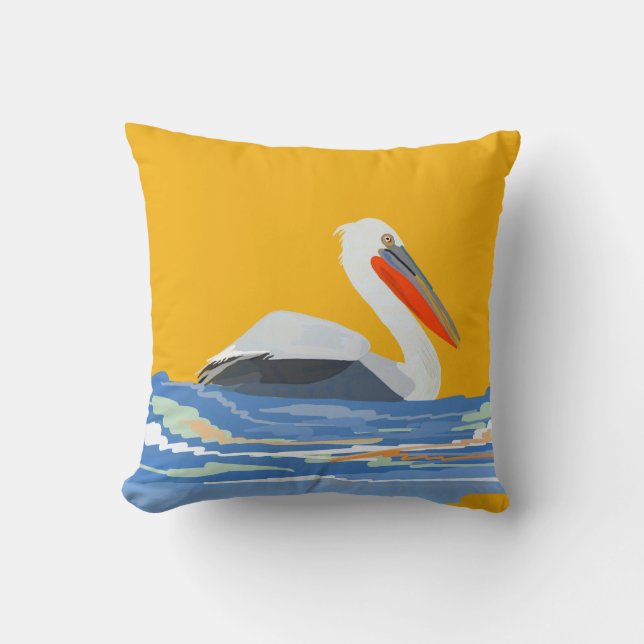 Two-Sided Dalmatian pelican Cushion (Front)