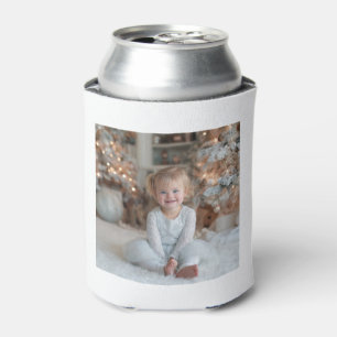 Two Sided Family Holiday Square Photos Can Cooler