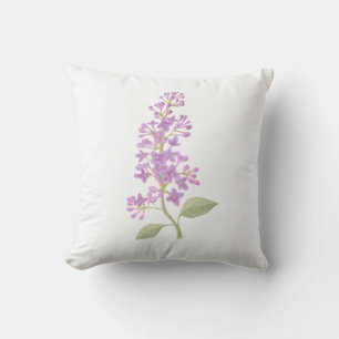 Two-Sided Hand-Drawn Lilac Cushion