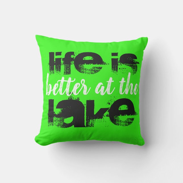 two-sided neon LIFE IS BETTER AT THE LAKE | Cushion (Front)