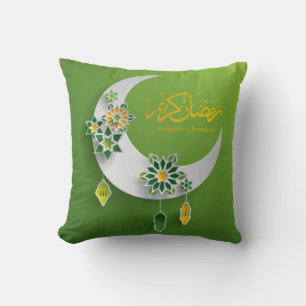 Two-sided Paper cut Ramadan lanterns & moon Cushion
