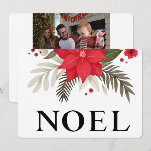 Two Sided Photo NOEL Christmas  Holiday Card