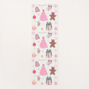 Two Sided Pink Christmas Pattern Yoga Mat