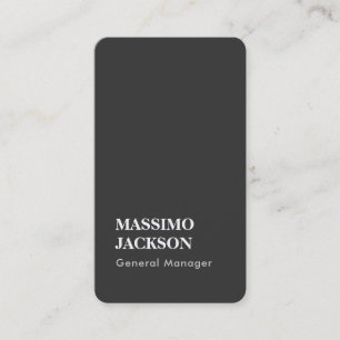 Two Sided Plain Grey Trend Minimalist Professional Business Card