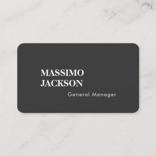 Two Sided Plain Grey Trend Minimalist Professional Business Card