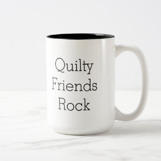 Two sided Quilty Friends Rock mug