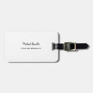 Two Sided Rounded Corner Professional Modern Plain Luggage Tag