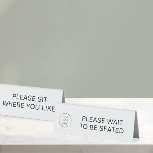 Two Sided Seat Yourself and Please Wait Restaurant