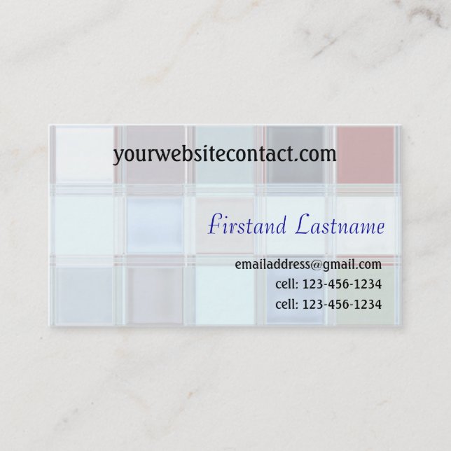 Two Sided Tile Art Customisable Business Cards (Front)