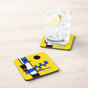 Two Sides Of Ethnicity Yellow Blue Black White Coaster