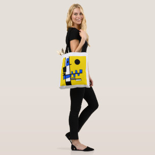 Two Sides Of Ethnicity Yellow Blue Black White Tote Bag