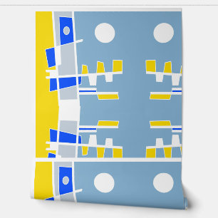 Two Sides Of Ethnicity Yellow Blue Seaspray  Wallpaper