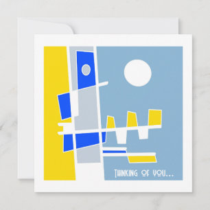 Two Sides Of Ethnicity Yellow Blue Thinking Of You Card