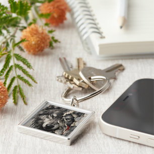 Two Sides of the Same Wolf Key Ring
