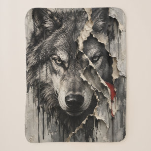 Two Sides of the Same Wolf Sherpa Blanket