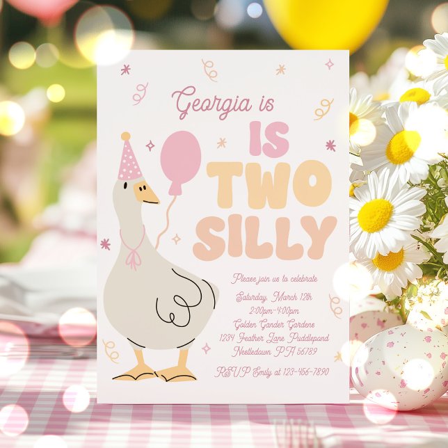 Two Silly Goose 2nd Birthday Party Spring Birthday Invitation (Creator Uploaded)