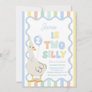 Two Silly Goose 2nd Birthday Party Spring Birthday Invitation