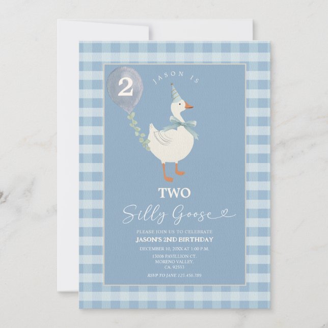 Two Silly Goose Birthday Invitation (Front)