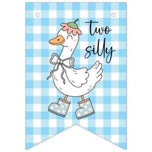 Two Silly Goose Blue Birthday Banner
